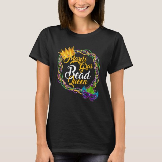 Mardi Gras Bead Queen Vrouwen T-shirt (Voorkant)