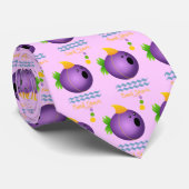 Mardi Gras Bead Shark (paars) Stropdas (Opgerold)