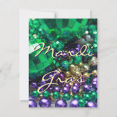 Mardi Gras Bead Throws Gepersonaliseerd partijuitn Kaart (Voorkant)