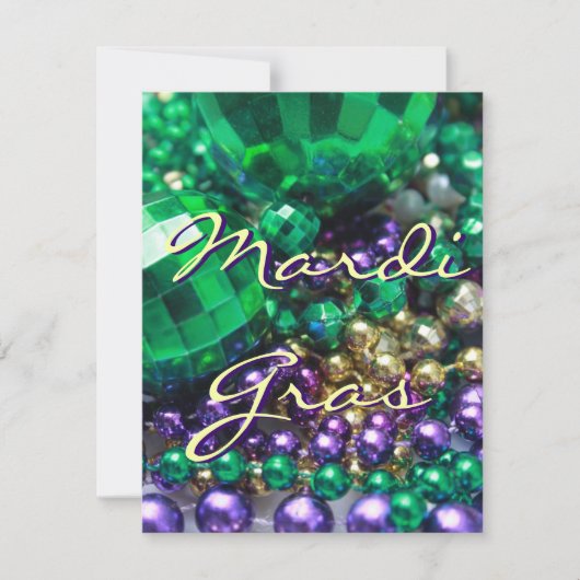 Mardi Gras Bead Throws Gepersonaliseerd partijuitn Kaart (Voorkant)