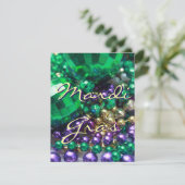 Mardi Gras Bead Throws Gepersonaliseerd partijuitn Kaart (Staand voorkant)