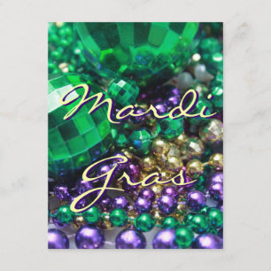 Mardi Gras Bead Throws Gepersonaliseerd partijuitn Kaart
