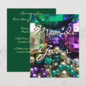 Mardi Gras Bead Throws persoonlijke uitnodigingen (Voorkant / Achterkant)