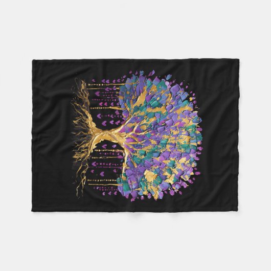 Mardi Gras Bead Tree Carnaval New Orleans 2025 Fleece Deken (Voorkant (Horizontaal))