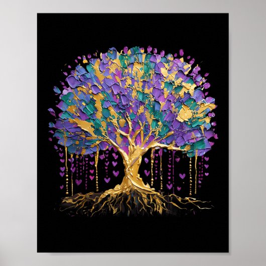 Mardi Gras Bead Tree Carnaval New Orleans 2025 Poster (Voorkant)