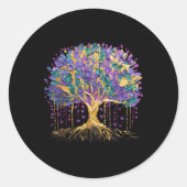 Mardi Gras Bead Tree Carnaval New Orleans 2025 Ronde Sticker (Voorkant)