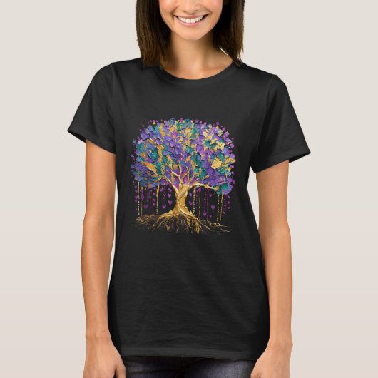 Mardi Gras Bead Tree Carnaval New Orleans 2025 T-shirt (Voorkant)