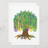 Mardi Gras Bead Tree Carnival Kaart (Voorkant / Achterkant)