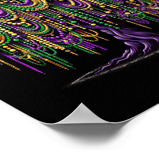 Mardi Gras Bead Tree Carnival New Orleans 2025 voo Poster (Hoek)