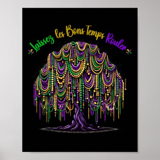 Mardi Gras Bead Tree Carnival New Orleans 2025 voo Poster (Voorkant)