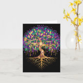 Mardi Gras Bead Tree Carnival New Orleans 2025 Wom Kaart (Gele Bloem)