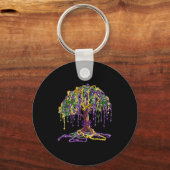 Mardi Gras Bead Tree Carnival New Orleans Women Me Sleutelhanger (Voorkant)