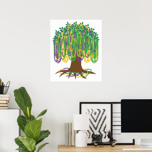 Mardi Gras Bead Tree Carnival Poster (Thuiskantoor)