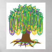 Mardi Gras Bead Tree Carnival Poster (Voorkant)