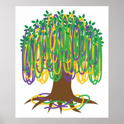 Mardi Gras Bead Tree Carnival Poster (Voorkant)