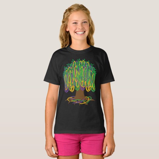 Mardi Gras Bead Tree Carnival T-shirt (Voorkant volledig)