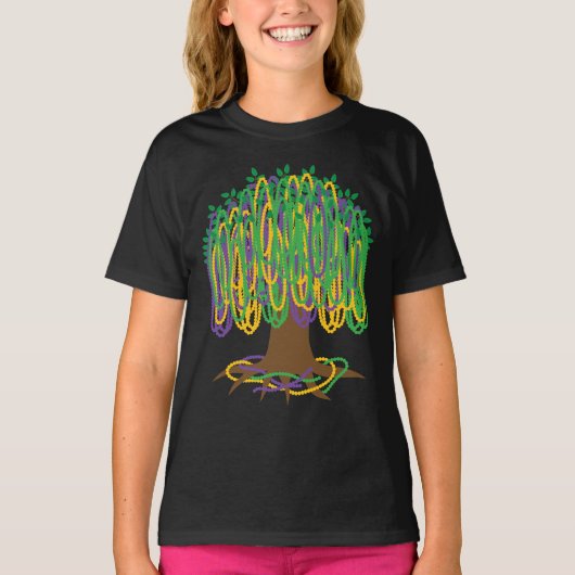 Mardi Gras Bead Tree Carnival T-shirt (Voorkant)