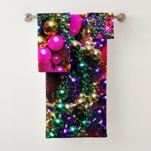 Mardi Gras Beads BATH TOWEL SET Bad Handdoek (Insitu)