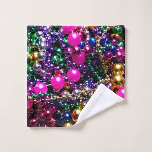 Mardi Gras Beads BATH TOWEL SET Bad Handdoek (Wasdoekje)
