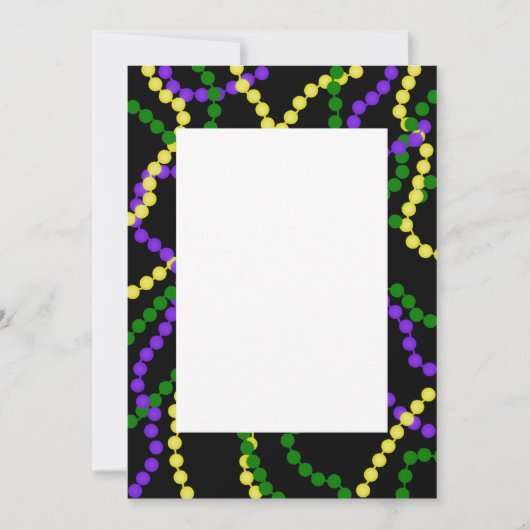 Mardi Gras Beads Border Uitnodiging (Voorkant)