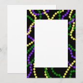 Mardi Gras Beads Border Uitnodiging (Voorkant / Achterkant)