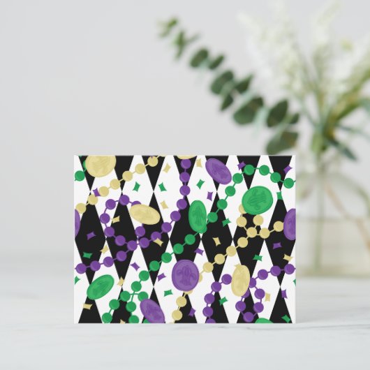 Mardi Gras Beads Briefkaart (Staand voorkant)