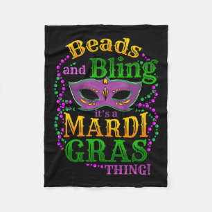Mardi Gras Beads en Bling Het is een Mardi Gras Di Fleece Deken