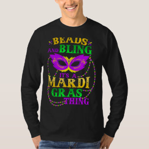 Mardi Gras Beads en Bling Het is een Mardi Gras Di T-shirt