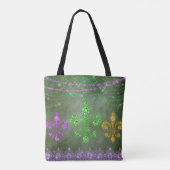 Mardi Gras Beads en Diamond Fleur de Lis Tote Bag (Achterkant)