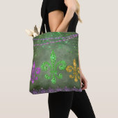 Mardi Gras Beads en Diamond Fleur de Lis Tote Bag (Dichtbij)