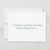 Mardi Gras Beads & Feather Mask Invitation Kaart (Achterkant)