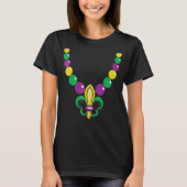 Mardi Gras Beads Fleur De Lis Carnival Mannen Vrou T-shirt (Voorkant)