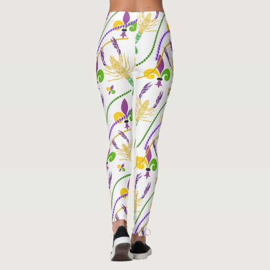 Mardi Gras Beads Fleur De Lis en Crawfish Leggings (Achterkant)