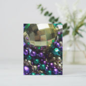 Mardi Gras Beads Gold Briefkaart Uitnodiging Sjabl (Staand voorkant)