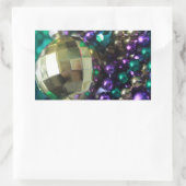 Mardi Gras Beads Gold Custom Retangle Stickers (Tas)