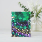 Mardi Gras Beads Green Briefkaart Invitations (Staand voorkant)