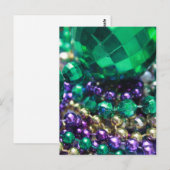 Mardi Gras Beads Green Briefkaart Invitations (Voorkant / Achterkant)