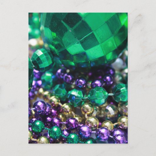 Mardi Gras Beads Green Briefkaart Invitations (Voorkant)