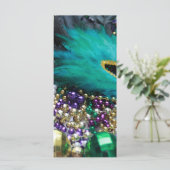 Mardi Gras Beads & Green Feather Mask (Staand voorkant)
