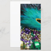 Mardi Gras Beads & Green Feather Mask (Voorkant / Achterkant)