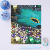 Mardi Gras Beads & Green Feather Mask Flyer (Enkel)