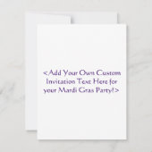 Mardi Gras Beads & Green Feather Mask Invitation Kaart (Achterkant)