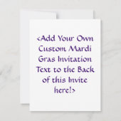 Mardi Gras Beads & Green Feather Mask Invitations Kaart (Achterkant)