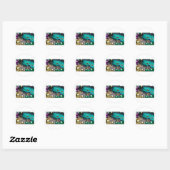 Mardi Gras Beads & Green Feather Mask Ronde Sticker (Vel)