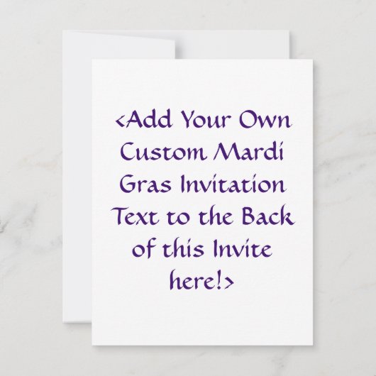 Mardi Gras Beads & Green Gator Invitations Kaart (Achterkant)