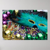 Mardi Gras Beads & Green Mask Poster Art Print (Voorkant)