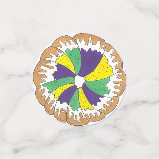 Mardi Gras Beads King Cake New Orleans Carnaval Confetti (Kleine voorkant)