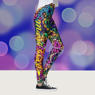Mardi Gras Beads Leggings voor aangepaste vrouwen