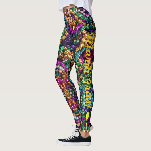 Mardi Gras Beads Leggings voor aangepaste vrouwen (Links)