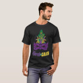 Mardi Gras Beads Mask Feathers Fat Tuesday Mardi G T-shirt (Voorkant volledig)